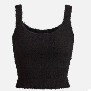 SKIMS  Black Fuzzy Knit Tank Top